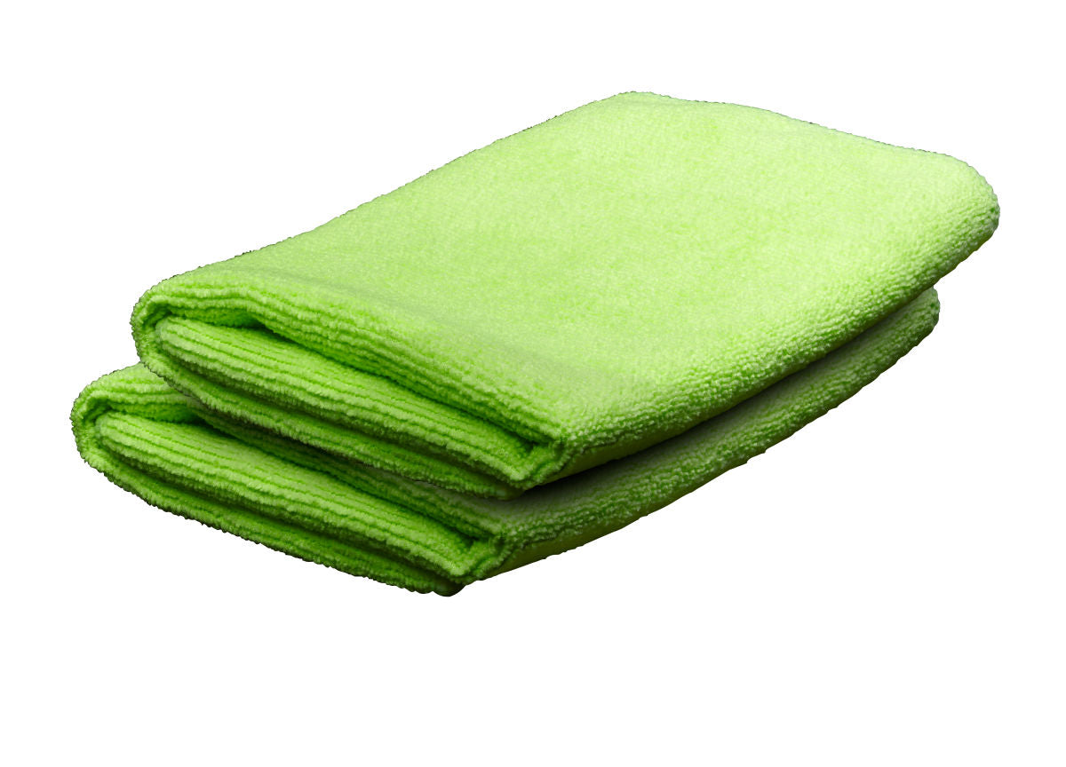 Microfiber Cleaning Cloth, 14" Square, 2-Pack, Green