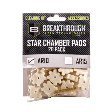 Breakthrough Clean Technologies AR-10 Chamber Star Pads, 8-32 Threads (Male/Male) Adapter, 20-Pack