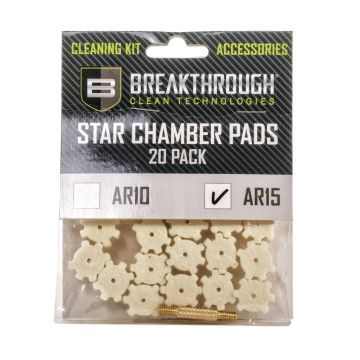 Breakthrough Clean Technologies AR-15 Chamber Star Pads, 8-32 Threads (Male/Male) Adapter, 20-Pack